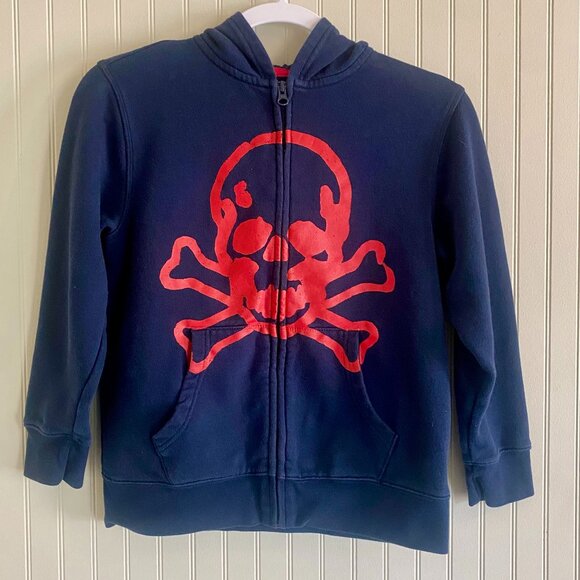 Old Navy Boy's Skull & Crossbones Zippered Hoodie, size M - Picture 1 of 4